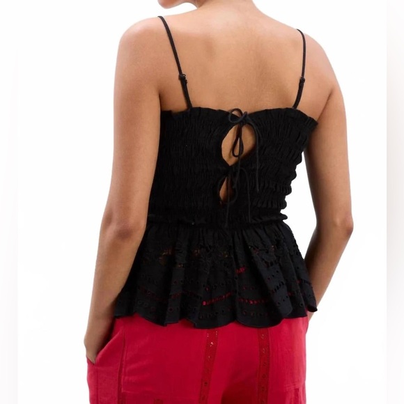 NWT DAMSON MADDER Martina Embroidered Cami Top in Black UK 12 / US 8 - Picture 2 of 13